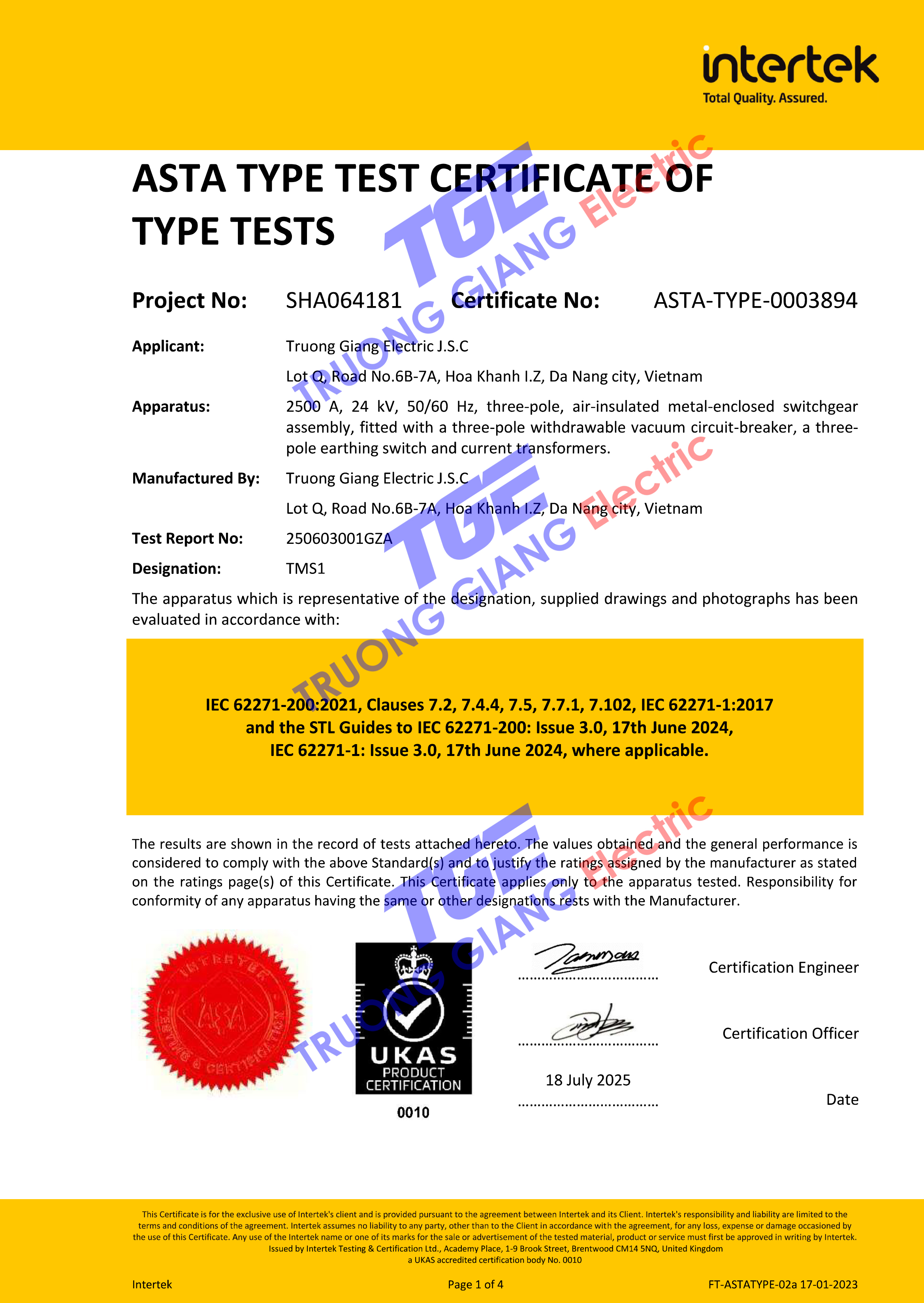 Certificate
